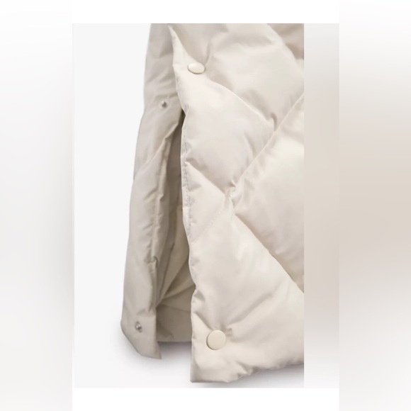 ๐ Zara NWT Long Creamy Puffer Down Coat โ Size S - Picture 6 of 13